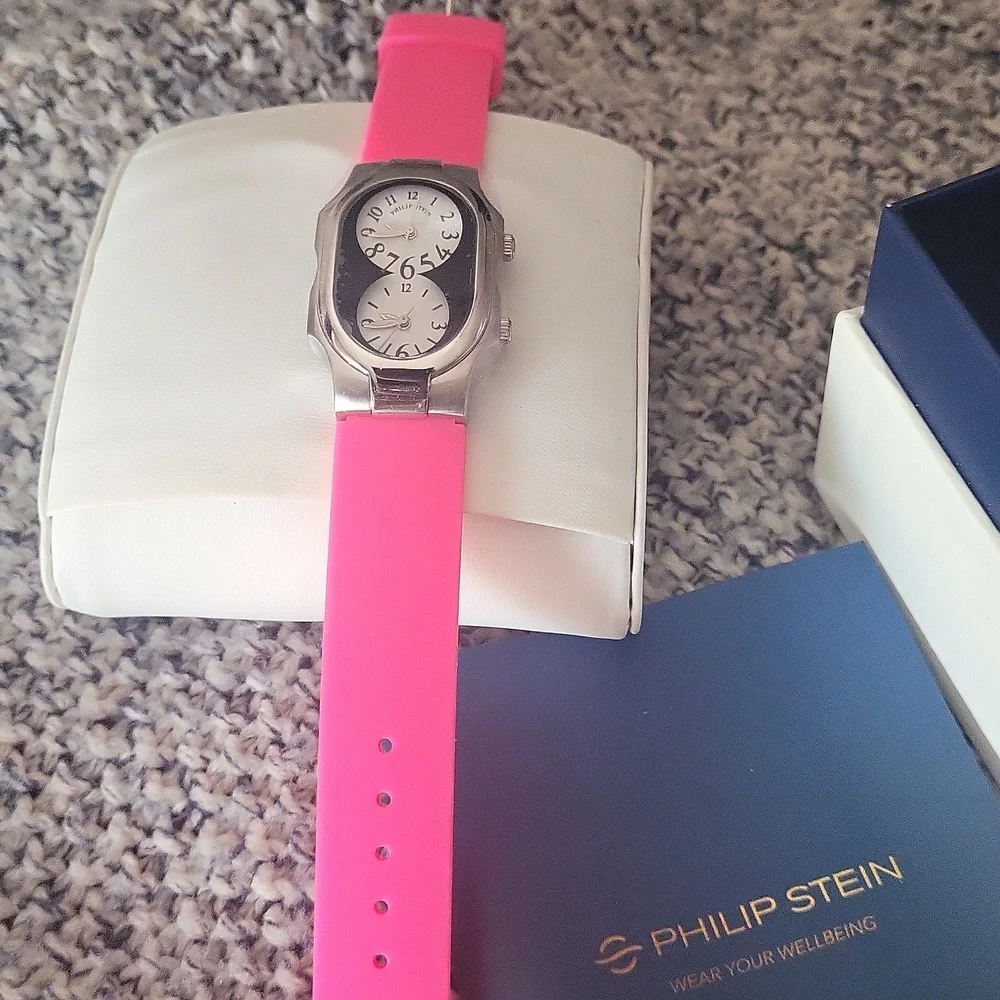 Philip Stein Firm  Women's Pink Watch Rubber Band  Last One Boxed Waterproof